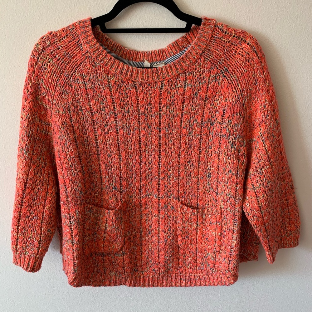Anthropologie Coral Sweater